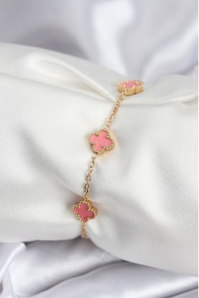 316l çelik Gold Renk Pembe Baby Boy Yonca Kadın Bileklik 316l çelik Gold Renk Pembe Baby Boy Yonca Kadın Bileklik
