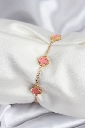 316l çelik Gold Renk Pembe Baby Boy Yonca Kadın Bileklik 316l çelik Gold Renk Pembe Baby Boy Yonca Kadın Bileklik