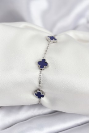 316l çelik Gümüş Renk Lacivert Baby Boy Yonca Kadın Bileklik 316l çelik Gümüş Renk Lacivert Baby Boy Yonca Kadın Bileklik