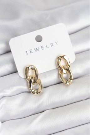 Pirinç Gold Renk Zincir Model Kadın Küpe Pirinç Gold Renk Zincir Model Kadın Küpe