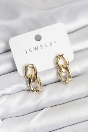 Pirinç Gold Renk Zincir Model Kadın Küpe Pirinç Gold Renk Zincir Model Kadın Küpe