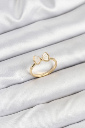 Pirinç Gold Renk Fiyonk Model Kadın Yüzük Pirinç Gold Renk Fiyonk Model Kadın Yüzük