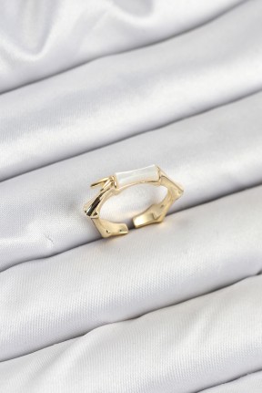 Pirinç Gold Renk Kemik Model Kadın Yüzük Pirinç Gold Renk Kemik Model Kadın Yüzük