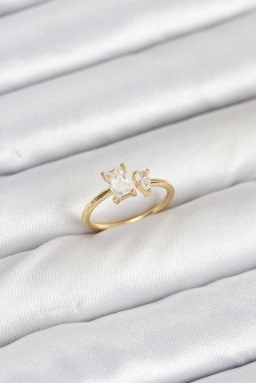 Pirinç Gold Renk Zirkon Taşlı Kadın Yüzük Pirinç Gold Renk Zirkon Taşlı Kadın Yüzük
