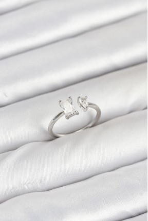 Pirinç Gold Renk Zirkon Taşlı Kadın Yüzük