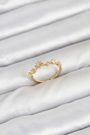 Pirinç Gold Renk Manifest Kadın Yüzük Pirinç Gold Renk Manifest Kadın Yüzük