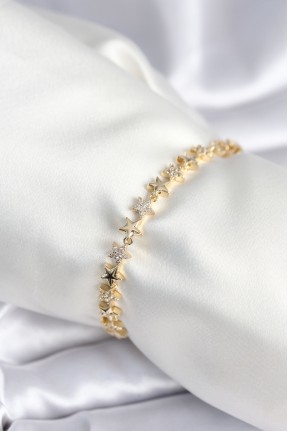 Pirinç Gold Renk Yıldız Model Kadın Bileklik Pirinç Gold Renk Yıldız Model Kadın Bileklik