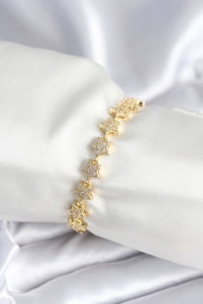 Pirinç Gold Renk Yıldız Model Kadın Bileklik Pirinç Gold Renk Yıldız Model Kadın Bileklik