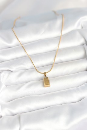 316l çelik Gold Renk Mini Külçe Altın Model Kolye 316l çelik Gold Renk Mini Külçe Altın Model Kolye