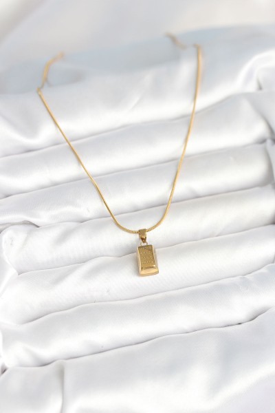 316l çelik Gold Renk Mini Külçe Altın Model Kolye 316l çelik Gold Renk Mini Külçe Altın Model Kolye
