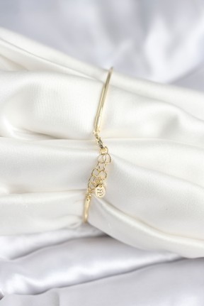 Kelebek Figürlü Zirkon Taşlı Gold Renk Pirinç Kadın Bileklik