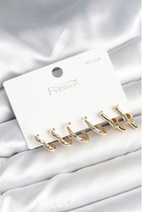 Pirinç Gold Renk Kalp Yıldız Ve Halka Model 925 Ayar Gümüş çivili Kadın Küpe Seti Pirinç Gold Renk Kalp Yıldız Ve Halka Model 925 Ayar Gümüş çivili Kadın Küpe Seti