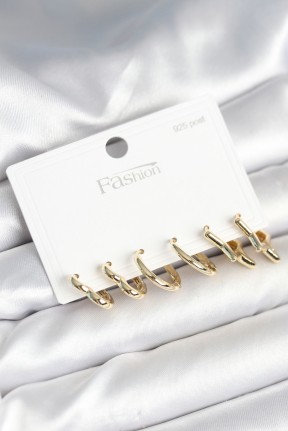 Pirinç Gold Renk Kalp Yıldız Ve Halka Model 925 Ayar Gümüş çivili Kadın Küpe Seti Pirinç Gold Renk Kalp Yıldız Ve Halka Model 925 Ayar Gümüş çivili Kadın Küpe Seti