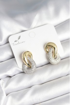 Sarmal Model Gold Gümüş Renk Pirinç Kadın Küpe Sarmal Model Gold Gümüş Renk Pirinç Kadın Küpe