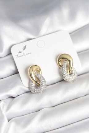 Sarmal Model Gold Gümüş Renk Pirinç Kadın Küpe Sarmal Model Gold Gümüş Renk Pirinç Kadın Küpe