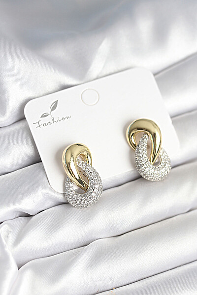 Sarmal Model Gold Gümüş Renk Pirinç Kadın Küpe Sarmal Model Gold Gümüş Renk Pirinç Kadın Küpe