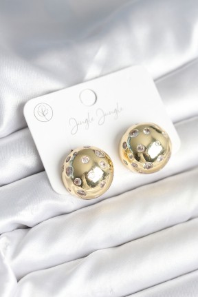 Pirinç Gold Renk Zirkon Taşlı Kadın Küpe Pirinç Gold Renk Zirkon Taşlı Kadın Küpe