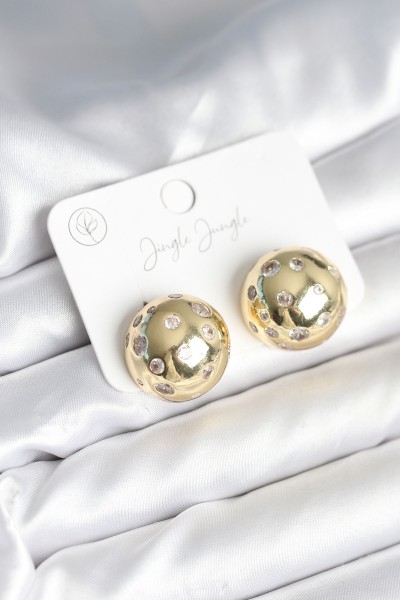 Pirinç Gold Renk Zirkon Taşlı Kadın Küpe Pirinç Gold Renk Zirkon Taşlı Kadın Küpe