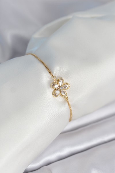 çiçek Model Asansörlü Gold Renk Kadın Bileklik çiçek Model Asansörlü Gold Renk Kadın Bileklik