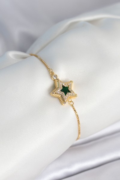 Yıldız Model Asansörlü Gold Renk Kadın Bileklik Yıldız Model Asansörlü Gold Renk Kadın Bileklik
