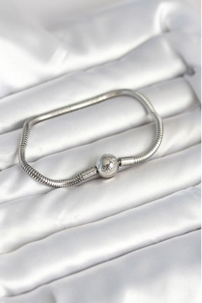 Gümüş Renk Pirinç Charm Bileklik
