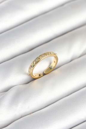 Pirinç Gold Renk Zirkon Taşlı Kadın Yüzük Pirinç Gold Renk Zirkon Taşlı Kadın Yüzük