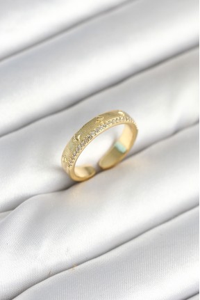 Gold Renk şerit Zirkon Taşlı Kadın Yüzük Gold Renk şerit Zirkon Taşlı Kadın Yüzük