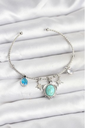 Caretta Caretta Charmlı Gümüş Renk Kadın Bileklik Caretta Caretta Charmlı Gümüş Renk Kadın Bileklik