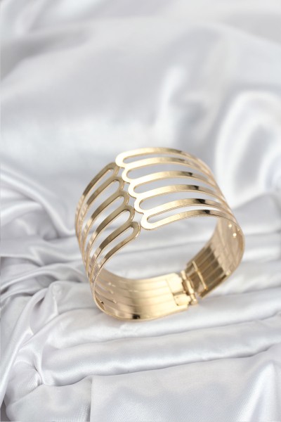 Gold Renk Pirinç Kaburga Model Kadın Bileklik Gold Renk Pirinç Kaburga Model Kadın Bileklik