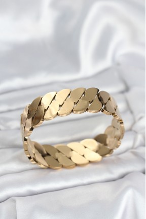 316l çelik Gold Renk Ezme Zincir Model Kadın Kelepçe Bileklik 316l çelik Gold Renk Ezme Zincir Model Kadın Kelepçe Bileklik
