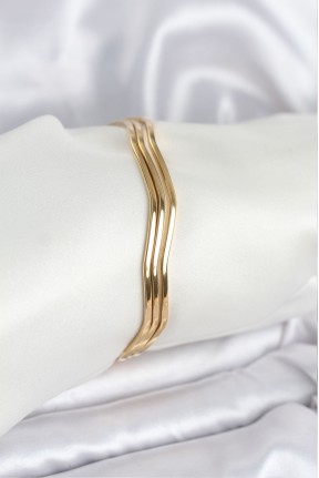 316l çelik Gold Renk 65 Mm Ajda Zikzak Model 3lü Kadın Bileklik 316l çelik Gold Renk 65 Mm Ajda Zikzak Model 3lü Kadın Bileklik