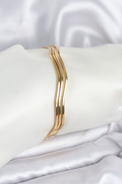 316l çelik Gold Renk 65 Mm Ajda Zikzak Model 3lü Kadın Bileklik 316l çelik Gold Renk 65 Mm Ajda Zikzak Model 3lü Kadın Bileklik