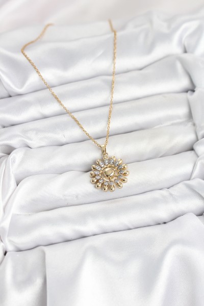 316l çelik Zincir Gold Renk Güneş Model Kadın Kolye 316l çelik Zincir Gold Renk Güneş Model Kadın Kolye