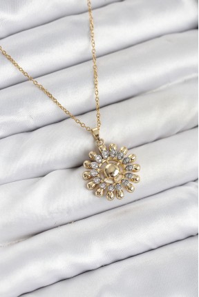 316l çelik Zincir Gold Renk Güneş Model Kadın Kolye 316l çelik Zincir Gold Renk Güneş Model Kadın Kolye