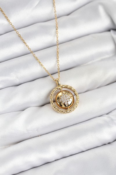 316l çelik Zincir Gold Renk Kutup Yıldızı Model Kadın Kolye 316l çelik Zincir Gold Renk Kutup Yıldızı Model Kadın Kolye