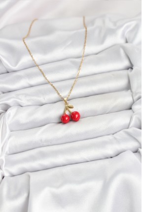 316l çelik Zincir Gold Renk Kiraz Model Kadın Kolye 316l çelik Zincir Gold Renk Kiraz Model Kadın Kolye
