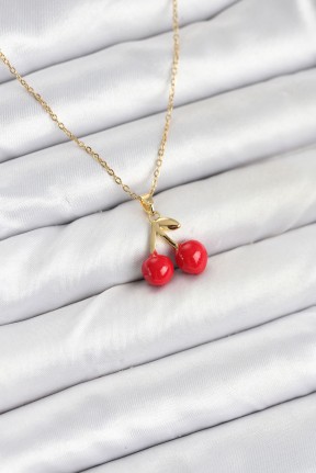 316l çelik Zincir Gold Renk Kiraz Model Kadın Kolye 316l çelik Zincir Gold Renk Kiraz Model Kadın Kolye