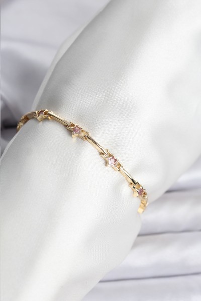 Yıldız Model Gold Renk Pirinç Bileklik Yıldız Model Gold Renk Pirinç Bileklik
