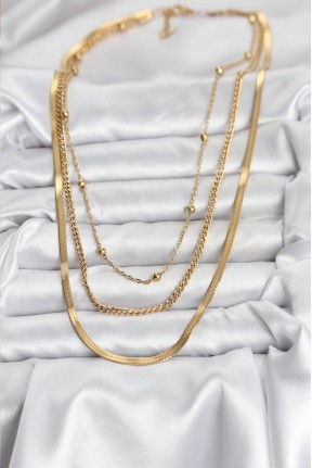 316l çelik Gold Renk 3'lü Kadın Kolye 316l çelik Gold Renk 3'lü Kadın Kolye