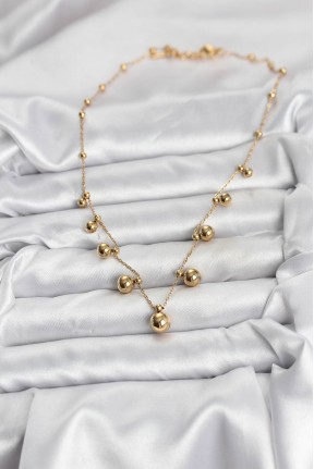 316l çelik Zincir Gold Renk Topçuklu Kolye 316l çelik Zincir Gold Renk Topçuklu Kolye