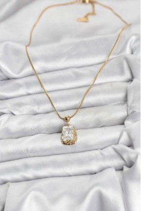 316l çelik Zincir Gold Renk Zirkon Taşlı Kadın Kolye 316l çelik Zincir Gold Renk Zirkon Taşlı Kadın Kolye