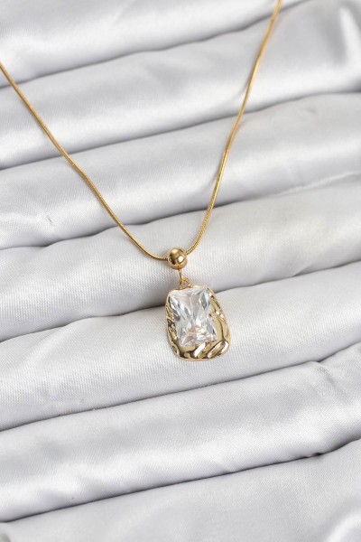 316l çelik Zincir Gold Renk Zirkon Taşlı Kadın Kolye 316l çelik Zincir Gold Renk Zirkon Taşlı Kadın Kolye