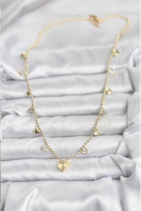 Pirinç Gold Renk Kalp Model Kadın Kolye Pirinç Gold Renk Kalp Model Kadın Kolye