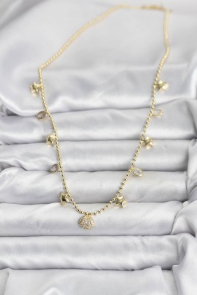 Pirinç Gold Renk Zirkon Taşlı Deniz Kabuğu Model Kadın Kolye Pirinç Gold Renk Zirkon Taşlı Deniz Kabuğu Model Kadın Kolye