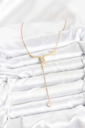 316l çelik Zincir Gold Renk Yılan Model Y Kolye 316l çelik Zincir Gold Renk Yılan Model Y Kolye