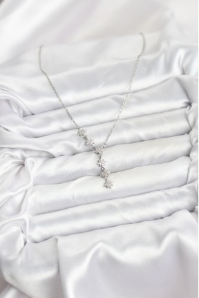 316l çelik Zincir Gümüş Renk Kutup Yıldızı Model Kadın Kolye