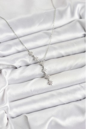 316l çelik Zincir Gümüş Renk Kutup Yıldızı Model Kadın Kolye