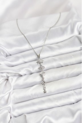 316l çelik Zincir Gümüş Renk Güneş Ve Enerji Model Kadın Y Kolye