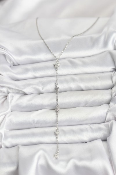 316l çelik Zincir Gümüş Renkli Yıldız Model Kadın Y Kolye