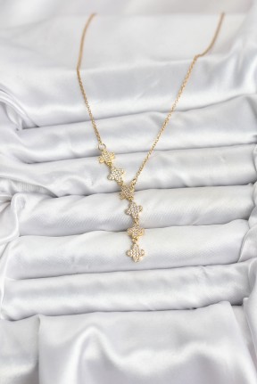 316l çelik Zincir Gold Renk Yonca Model Kadın Kolye 316l çelik Zincir Gold Renk Yonca Model Kadın Kolye